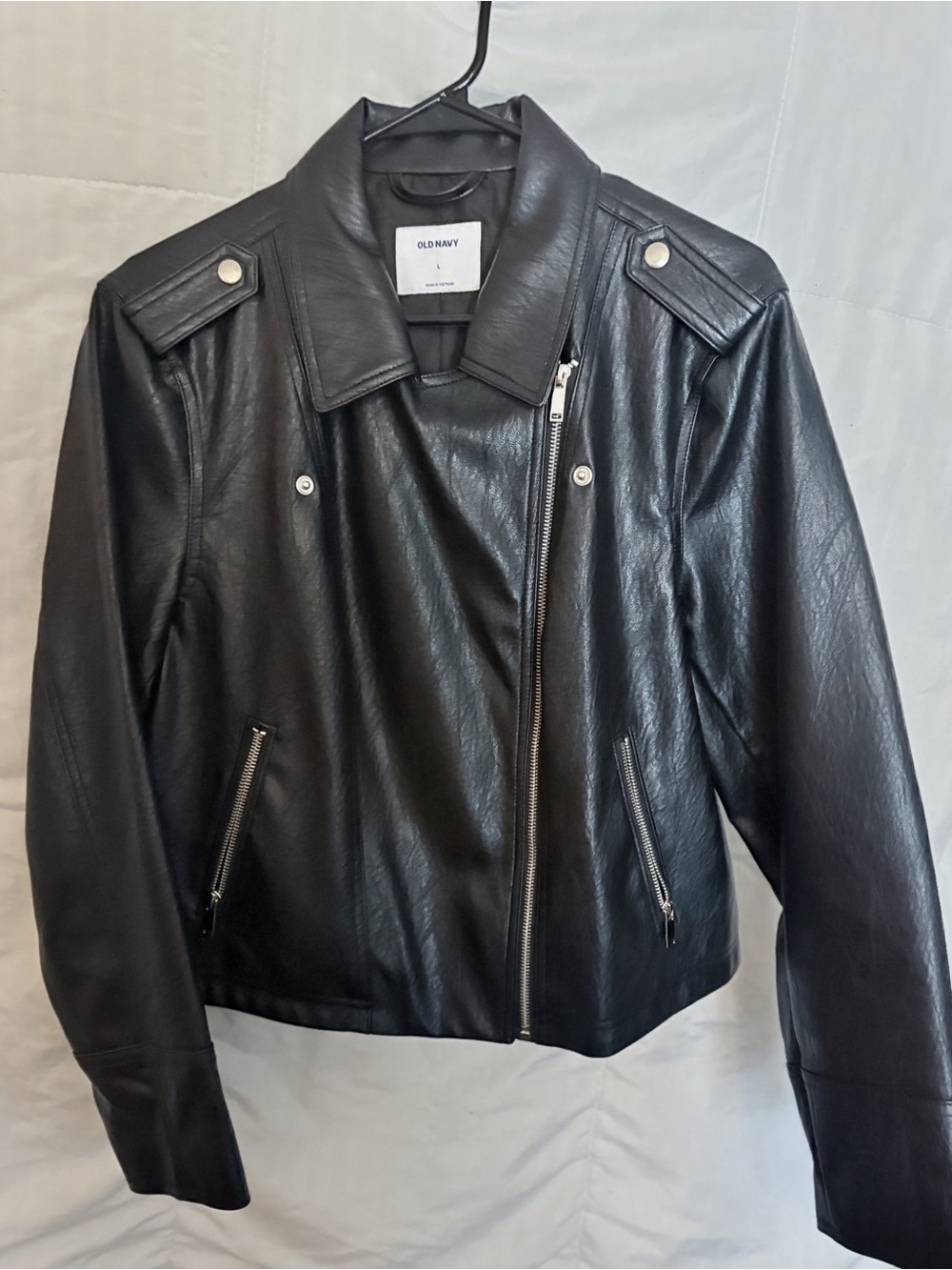 Old Navy Black Faux Leather Moto Jacket
